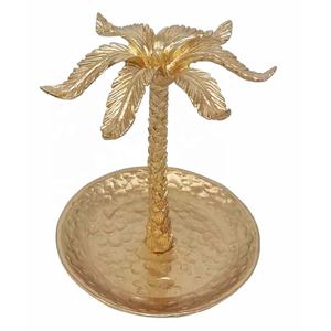 Hot Selling Aluminium Lotus Trinket Platter Jewelry <b>Ring</b> Holder Trinket <b>Dish</b> Vanity Tray for Dresser Christmas Wedding Gifts - Product Image 4