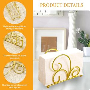 Porte-serviettes moderne vertical en métal décoratif en spirale, distributeur de papier essuie-tout, support de table pour mouchoirs de cocktail, organisateur de salle à manger - Product Image 3