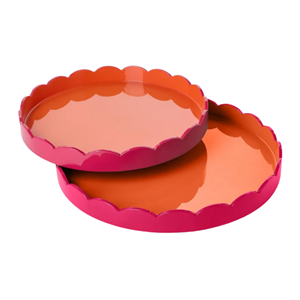 Premium Mixed Color Lacquerware <b>Tray</b> ,Multi-Functional Round <b>Warm</b> Color Coffee <b>Tray</b> Decor For Modern Interiors From Vietnam - Product Image 1