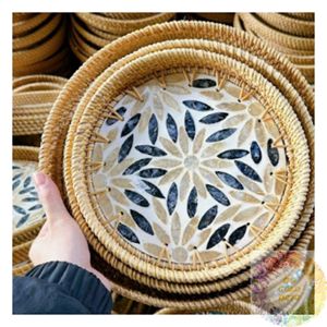 ถาดเสิร์ฟหวายสาน ตะกร้าทำมือจากวัสดุธรรมชาติ สำหรับห้องครัว ห้องอาหาร ร้านอาหาร คาเฟ่ โรงแรม จัดระเบียบบนโต๊ะอาหาร ขายส่ง - Product Image 5
