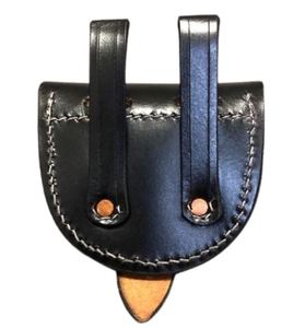Black Genuine Leather Hunting Pouch Belt Mounted Utility Saddlebag Historical Reenactment American Reproduction <b>Cap</b> Pouch - Product Image 6