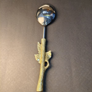 Cuchara para Sopa con Mango de Hoja de Otoño Dorada, Acero Inoxidable Pulido Espejo de Primera Calidad, Utensilio de Servicio Especializado para Catering de Alta Gama - Product Image 2