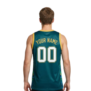 Peacock <b>Feather</b> Basketball Jersey Set for Men V Neck Sleeveless Sublimation Top & Plain Shorts with Custom Team Name and Numbers - Product Image 4