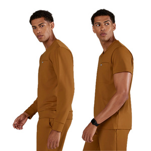 Autumn Winter Unisex Medical <b>Scrub</b> Sets Spandex/Polyester Twill Fabric Breathable <b>Plus</b> <b>Size</b> Printed Design Seamless Hospital - Product Image 4