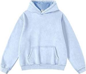 Sudadera con Capucha Unisex Extra Grande, Azul Sólido, Felpa, Casual, con Bolsillo Frontal, Corte Regular, 100% Algodón, Bordada, Primavera - Product Image 6