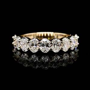 Anillo de cóctel de platino 950 con moissanita ovalada solitaria, estilo bohemio, engaste de garras, fabricado a medida, global, de fabricante de joyería fina. - Product Image 1