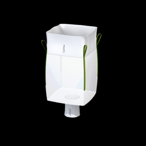 Sac Jumbo FIBC robuste de 1000 kg (1 tonne) en PP tissé, avec déflecteur, bec verseur, et ouvertures supérieures et inférieures pour poudre - Product Image 1