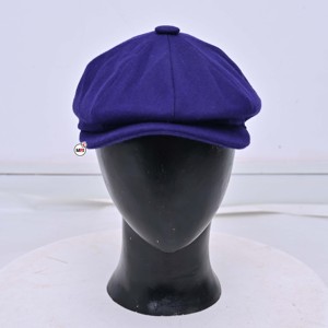 <b>Purple</b> Fisherman Wool Cap With Button Decoration Unisex Fitted Solid Color Casual Style for Adults with Custom Logo Design - Product Image 2