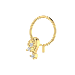 AJRETAIL Bijou de piercing en or 14 carats, design tourbillon serein, diamant naturel 0,036 ct, clou de nez - Product Image 4