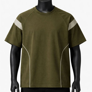 T-shirt sportif pour homme, vert olive, imprimé, respirant, séchage rapide, manches courtes, col rond, coupe classique, jersey tricoté, design uni - Product Image 3