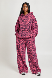 Sudadera con Capucha Premium para Mujer, Estampado de Leopardo Rosa, Invierno, Suave, al por Mayor, Estilo Urbano, a la Moda - Product Image 5