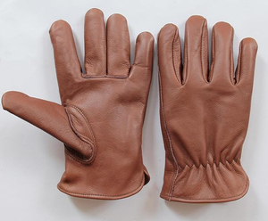 Abrasion Resistance Classic Ergonomic Design <b>Driving</b> <b>Gloves</b> Elasticated Wrist High Quality Leather Driver Working <b>Gloves</b> - Product Image 2