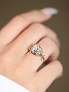 Anillo de Diamantes Auténtico de 2.00CT VS1 con Corte Princesa, Cultivado en Laboratorio, Oro Sólido de 14K, Joyería Fina Premium, Anillo de Compromiso Sorpresa para Ella - Product Image 2