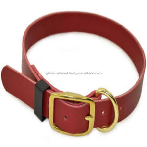 Collier de chien en cuir véritable double épaisseur tailles personnalisées collier de chien en cuir de selle fait main avec raccords en laiton - Product Image 3