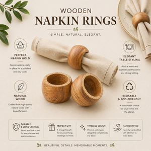 Handmade Natural <b>Wooden</b> Napkin Rings Set <b>Rustic</b> Napkin Holders for <b>Dining</b> <b>Table</b> Decor Wedding Party Hotel <b>Table</b> Setting Elegant - Product Image 5