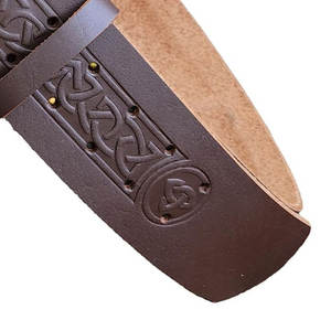 Cinturón celta trenzado marrón hecho con cuero 100% genuino, diseño grabado, cinturones para kilt de las Tierras Altas, los más vendidos - Product Image 2