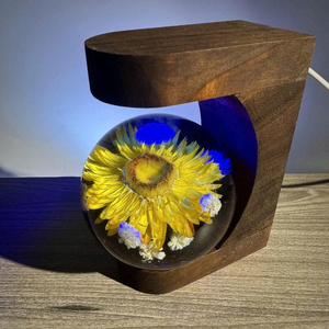 Epoxy Resin Decorative <b>Night</b> <b>Light</b>, Immortelle-Shaped, Spherical, 16-Color Rgb <b>Led</b> <b>Light</b> - Product Image 3