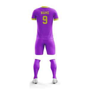Latest Design Breathable Quick Dry Short Sleeve Front Logo Custom Size Solid Color 100% Polyester Men Soccer Uniform for All - Product Image 4