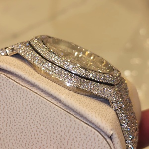 Reloj de Pulsera Exclusivo para Hombre 2024 de Acero Inoxidable con Diamantes Cultivados en Laboratorio Claridad VVS Estilo Ejecutivo Esfera de Cristal Reloj de Lujo - Product Image 3