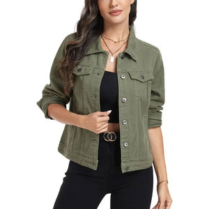 Vestes en jean et coupe-vent en coton pour femmes, style motard décontracté, à épaules tombantes, en fausse fourrure, personnalisées, pour l'automne - Product Image 5