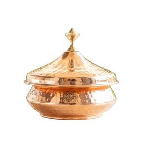 Moderno Calentador de Comida Cónico Azul Premium, Elegante Servidor de Buffet de Acero Inoxidable con Base Blanca Ranurada y Tapa Plateada - Product Image 4