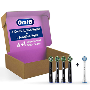 Cabezales de repuesto para cepillo de dientes eléctrico Oral-B CrossAction, negros, 4 unidades + 1 blanco sensible - Product Image 4