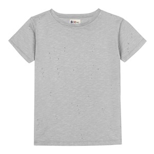 Camiseta Casual de Punto para Hombre, Cuello Redondo, Manga Corta, Color Gris Jaspeado, con Estampado de Letras Personalizado, Alta Calidad - Product Image 1