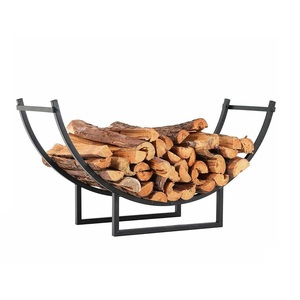 Porte-bûches en métal au design moderne tendance, pour le rangement du bois, avec couleur et dimensions personnalisables, pour jardin et foyer domestique - Product Image 1