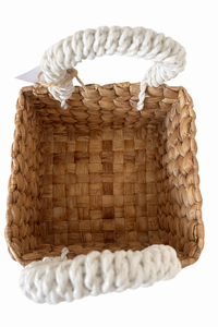 AYRA S Handwoven Water Hyacinth <b>Basket</b> With White Macrame Handles Natural Storage <b>Basket</b> Eco Friendly Home Decor Boho Organizer - Product Image 3