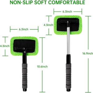 Kit di Pulizia per Parabrezza Auto con Manico Estensibile e Panni in Microfibra Riutilizzabili Senza Aloni - Product Image 4