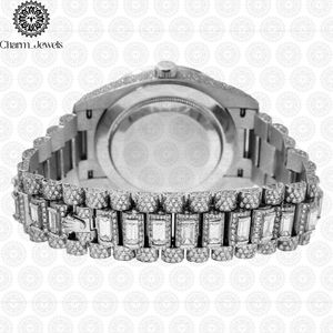 Montre de luxe pour femme Charm Jewels en acier inoxydable, 30 mm, ronde, analogique, quartz, cristal saphir, bracelet diamant, bijoux de mode - Product Image 3
