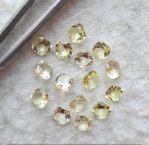 Cuarzo Limón Natural, Corte Facetado Tipo Cojín, 5mm-15mm, Piedra Amarilla, Gema Suelta, Precio al por Mayor, Lote a Granel para Fabricación de Joyas - Product Image 2