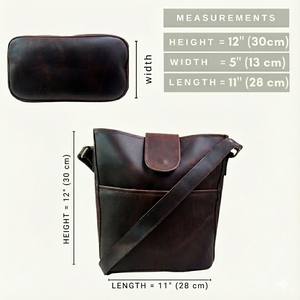 Brown Handmade Genuine Leather Crossbody Bag for <b>Women</b> | Casual Shoulder & Messenger Handbag - Product Image 6