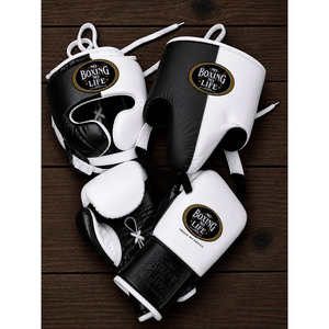 ชุดอุปกรณ์ฝึกซ้อมมวยหนังแท้สีขาวและสีทองแบบสั่งทำพิเศษ NO BOXING NO LIFE พร้อมเชือกผูกปรับได้สำหรับผู้ใหญ่ อุปกรณ์ศิลปะการต่อสู้ - Product Image 5