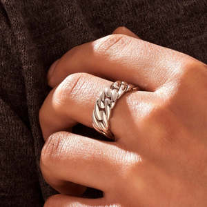 14k Gold <b>Mens</b> Gemstone <b>Ring</b> with Pave Setting Hallmark <b>Silver</b> Chain - Product Image 1