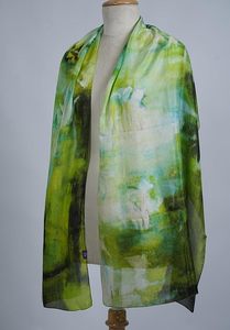 Écharpe en soie pure imprimée numériquement pour femme, légère, douce, châle de créateur, étole en soie de mûrier pour toutes les saisons - Product Image 5