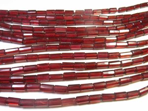 Hermosas Gemas Naturales de Granate de Alta Calidad en Forma de Tubo, Cuentas de 17 Pulgadas, 7-10 mm, Facetadas, Delgadas, Largas, Perforadas al Centro, de Mozambique - Product Image 3