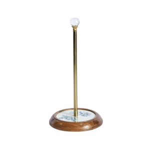 Toallero de papel de remate de cristal de Material mixto moderno, Metal de mesa de soporte de tejido de utilidad, estante de tejido geométrico para servir - Product Image 3