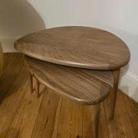 Handmade Set of <b>3</b> Walnut <b>Nesting</b> Coffee <b>Tables</b> Mid-Century Modern Side <b>Tables</b> for Living Room - Product Image 5