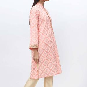 Embroidered & Puff-Printed Cambric <b>Shirt</b> PS4011 1PC Club Dress - Product Image 2