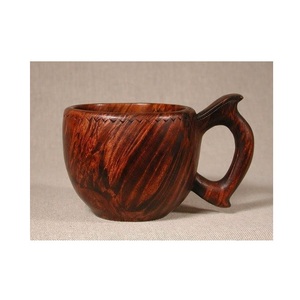 Tasses rustiques en bois naturel faites à la main pour café, thé, lait, chocolat chaud, boissons chaudes, repas et service quotidien - Product Image 1