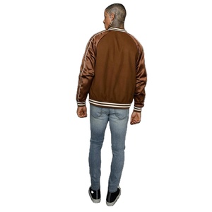 Chaqueta de chenilla personalizada para hombre, chaqueta de béisbol de manga larga con bordado de cuero, fabricante profesional - Product Image 3