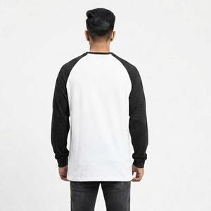 Oversize <b>Raglan</b> <b>T</b>-<b>Shirts</b> Men Drop Shoulder Long Sleeve Street Style 100% Cotton Jersey Blank Fully Customized Breathable Front - Product Image 2