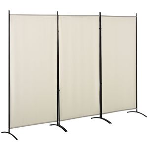 6FT 3 Panel Beige Privacy <b>Screen</b> Room Divider Modern Traditional Design Foldable Indoor Iron Metal Translucent for <b>Decoration</b> - Product Image 1