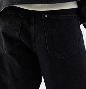 Jeans de mezclilla rasgados de pierna ancha para hombre, corte regular, estilo urbano, color negro, transpirables, lavados, ecológicos, para invierno - Product Image 6