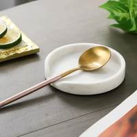 Repose-cuillère en marbre de luxe pour comptoir de cuisine, décoratif, résistant à la chaleur, finition lisse, écologique, passe au lave-vaisselle, lavage à la main uniquement