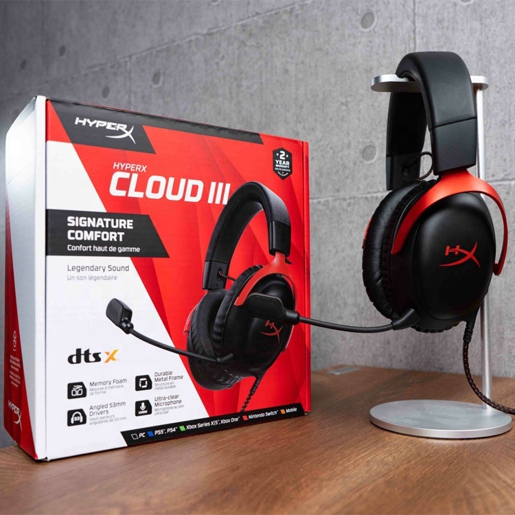 HyperX Cloud 3 ブラック/レッド 有線ゲーミングヘッドセット Cloud