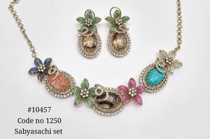 10457Flower Designer Necklace Doublet <b>Magic</b> Stone with Cubic Zirconia Mehandi Plated Flower Jewelry Bohemian Style party Wedding - Product Image 2