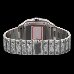 Round Moissanite Diamond & 925 <b>Sterling</b> <b>Silver</b> Unique Mechanical <b>Watch</b> Luxury Antique Style with 41mm Dial ETA Movement - Product Image 3