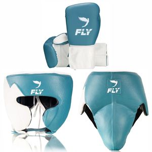 Oem Custom Fly Boxing Sparring Kit Genuine Cowhide Leather Gloves <b>Head</b> & Groin Guards High Durability Light Weight Quick Dry Set - Product Image 1